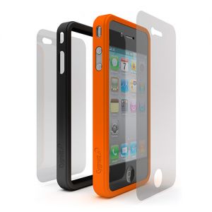 Чехол Cygnett Snap Duo Silicone Frame Orange&Black for iPhone 4 (CY0107CPSND)